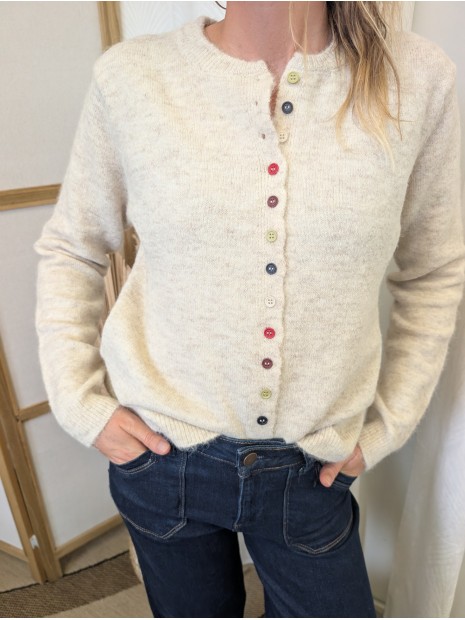 Cardigan écru femme FANTIA 1309051 - ICHI
