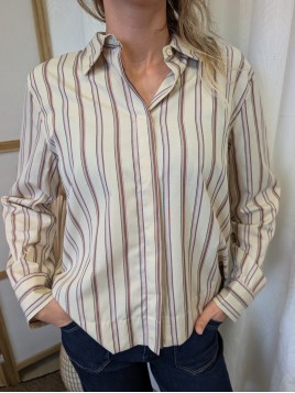 Chemise écrue et rose rayée femme 41976 4495 - SOYACONCEPT