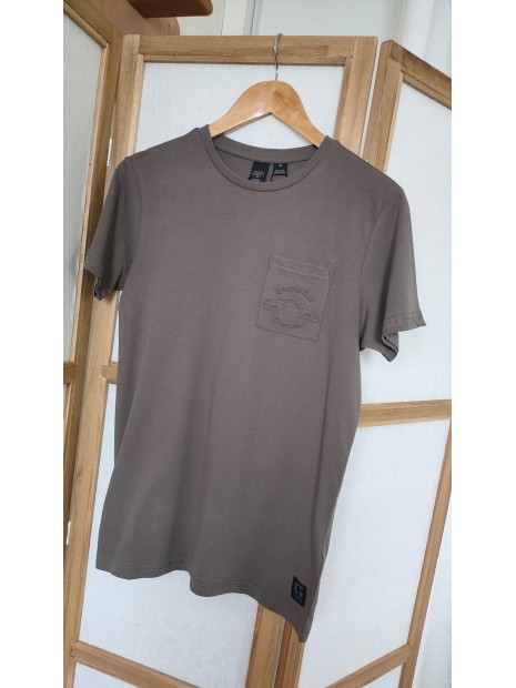 T-shirt taupe homme SLECK 1051 - LE TEMPS DES CERISES