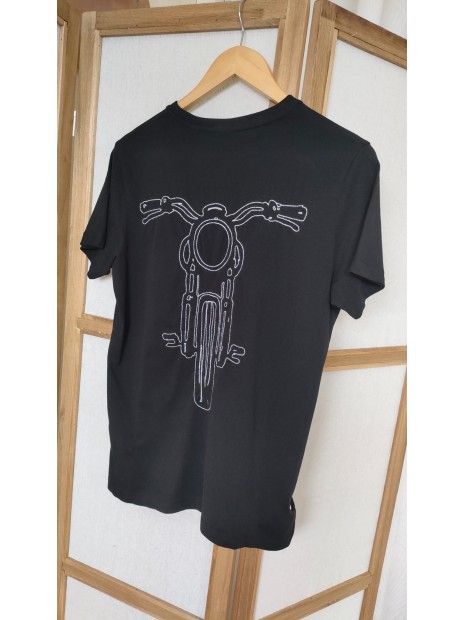 T-shirt noir moto homme NAIRO 0001 - LE TEMPS DES CERISES