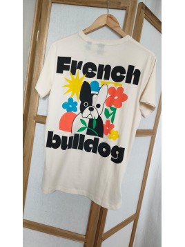 T-shirt écru French bulldog homme NESSUND 1041 - LE TEMPS DES CERISES