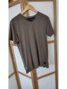 T-shirt taupe col V homme OGRIBS 1051 - LE TEMPS DES CERISES