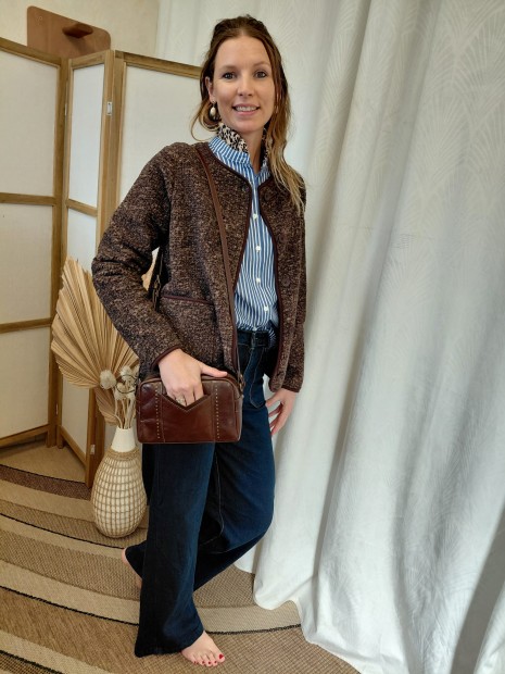 Veste chocolat réversible femme 27842 98980 - SOYACONCEPT