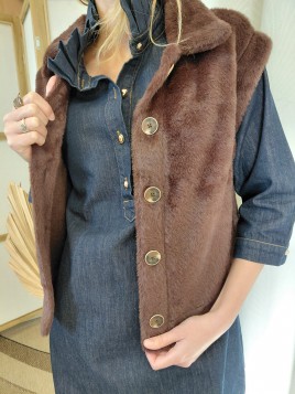 Gilet sans manches marron femme T260293 4478 - GARCIA