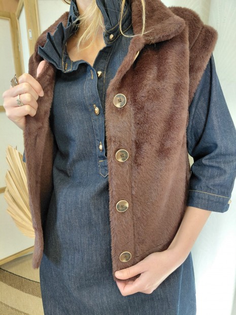 Gilet sans manches marron femme T260293 4478 - GARCIA