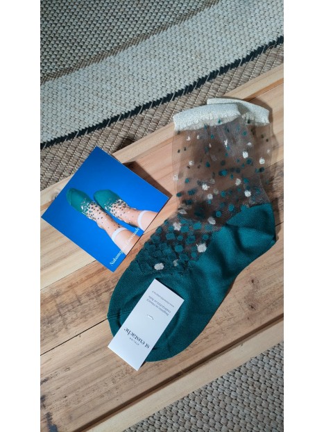 Chaussettes transparentes femme NAKAMEGURO EMERAUDE - ATELIER ST EUSTACHE