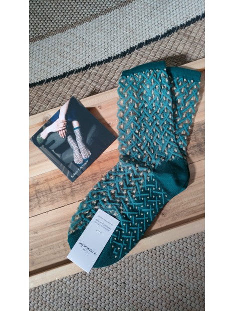 Chaussettes transparentes femme KAKTUS EMERAUDE - ATELIER ST EUSTACHE