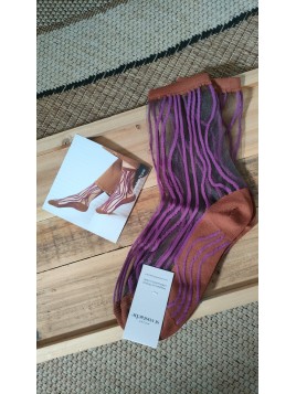 Chaussettes transparentes femme SUPERKILEN PRUNE - ATELIER ST EUSTACHE