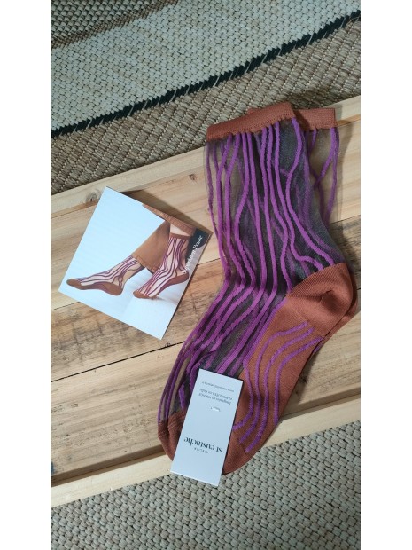 Chaussettes transparentes femme SUPERKILEN PRUNE - ATELIER ST EUSTACHE