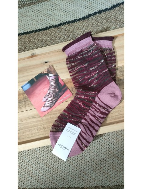 Chaussettes transparentes femme ORESUND BORDEAUX - ATELIER ST EUSTACHE