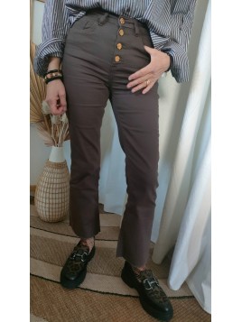 Jean marron flare 7/8ème 10067349 29027 - TIFFOSI