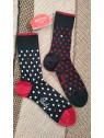 Chaussettes noires et rouges à pois homme BAG26H 3 - BERTHE AUX GRANDS PIEDS