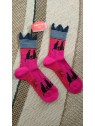Chaussettes fuchsia chats femme BAG26F 3 - BERTHE AUX GRANDS PIEDS