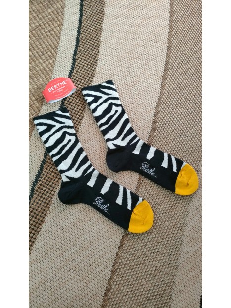 Chaussettes zébrées femme BAG26F 2 - BERTHE AUX GRANDS PIEDS