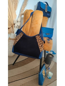 Sac bleu et léopard MIRA - SORUKA