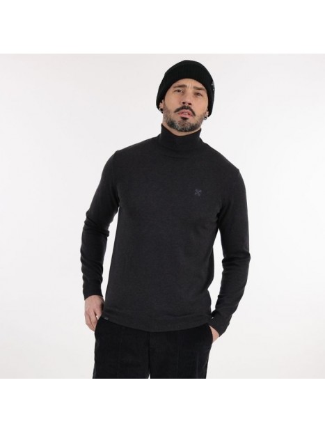 Pull homme col roulé noir chiné Perol OXV931137 XNOCH - OXBOW
