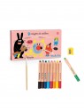 9 crayons de couleur 3 en 1 Les schmouks 716607 - MOULIN ROTY