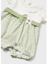 Barboteuse bébé fille verte et blanche 1710 087 2 - MAYORAL