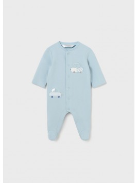 Barboteuse longue unie bleue bébé garçon 1726 041 1 - MAYORAL