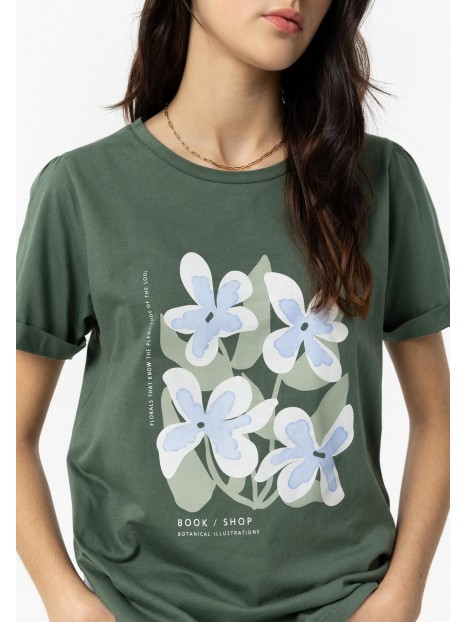 T-shirt femme vert imprimé devant et dos 10054084 862 - TIFFOSI