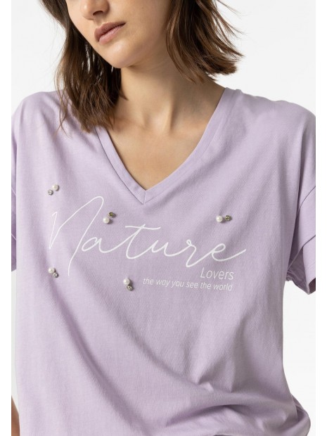 T-shirt femme lilas Nature 10054086 635 - TIFFOSI