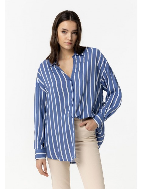 Chemise femme bleue à rayures blanches 10054750 754 - TIFFOSI