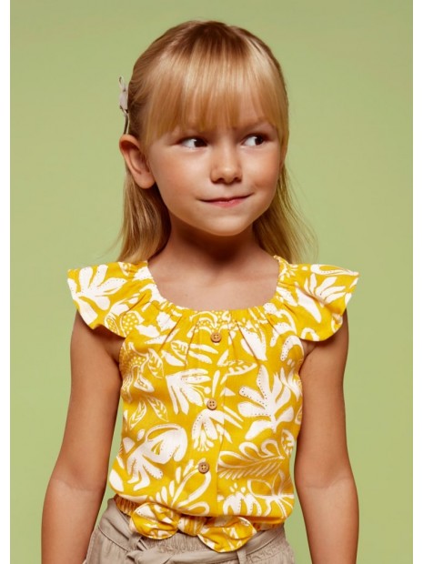 Top jaune fille imprimé tropical 3174 010 - MAYORAL