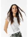 T-shirt femme blanc sans manches avec broderie 10054444 110 - TIFFOSI
