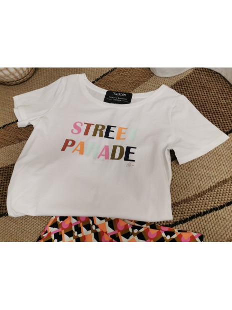 T-shirt femme blanc Street Parade TS350S24 412 - LOLA ESPELETA